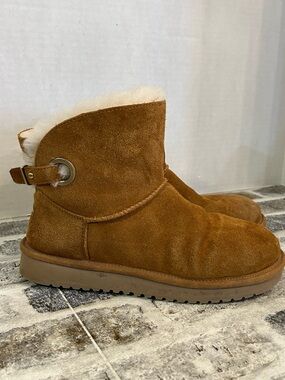 UGG Koolaburra Remley Mini Suede Boots Chestnut 1105809 Women's Size 6